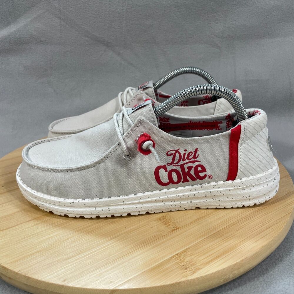 NWT Hey Dude Wendy Diet Coke Womens Size 6 Shoes Slip-on Loafers Grey/Red - Picture 6 of 16